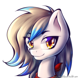 Size: 2000x2000 | Tagged: safe, artist:chaosangeldesu, oc, oc only, oc:silvermane, pegasus, pony, bust, high res, male, neckerchief, portrait, simple background, smiling, solo, stallion, starry eyes, transparent background, wingding eyes