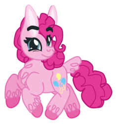 Size: 993x1057 | Tagged: safe, artist:casanova-mew, pinkie pie, earth pony, pony, g4, chest fluff, cute, diapinkes, dock, female, looking at you, simple background, smiling, solo, transparent background, unshorn fetlocks