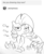 Size: 1389x1694 | Tagged: safe, artist:tjpones, rainbow dash, rarity, pegasus, pony, unicorn, g4, ask, blushing, clapping, clop, clopping, duo, female, lewd, lidded eyes, mare, monochrome, open mouth, shocked, shrunken pupils, tumblr, wide eyes