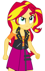 Size: 7000x11000 | Tagged: safe, artist:sunshi, sunset shimmer, equestria girls, equestria girls specials, g4, my little pony equestria girls: better together, my little pony equestria girls: forgotten friendship, absurd resolution, clothes, female, missing accessory, simple background, solo, transparent background, vector, vest