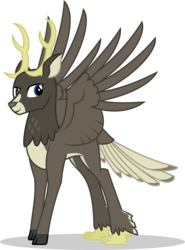 Size: 950x1284 | Tagged: safe, artist:mlp-trailgrazer, oc, oc only, oc:peregrin, deer, original species, peryton, male, simple background, solo, transparent background, vector