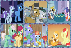 Size: 600x404 | Tagged: safe, artist:btamamura, edit, edited screencap, screencap, bow hothoof, bright mac, cloudy quartz, cookie crumbles, gentle breeze, hondo flanks, igneous rock pie, night light, pear butter, posey shy, twilight velvet, windy whistles, flutter brutter, g4, hearthbreakers, parental glideance, sisterhooves social, the cutie mark chronicles, the perfect pear, collage, cropped, dad six, mom six