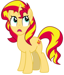 Size: 8600x10000 | Tagged: safe, artist:sunshi, sunset shimmer, pony, unicorn, g4, absurd resolution, amazed, female, mare, open mouth, simple background, solo, transparent background, vector