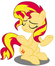 Size: 10000x12000 | Tagged: safe, artist:sunshi, sunset shimmer, pony, unicorn, equestria girls, equestria girls series, forgotten friendship, g4, absurd resolution, eyes closed, female, mare, simple background, smiling, solo, transparent background, underhoof, vector