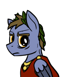 Size: 3157x4000 | Tagged: safe, artist:toastytop, oc, oc only, oc:caeser, pegasus, pony, fanfic:the famine wars, bust, clothes, fanfic, male, portrait, royalty, solo, transparent background