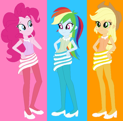 Size: 617x606 | Tagged: safe, artist:haleyc4629, applejack, pinkie pie, rainbow dash, equestria girls, g4