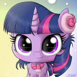 Size: 2000x2000 | Tagged: safe, artist:phoenixrk49, twilight sparkle, pony, unicorn, g4, clothes, cute, earmuffs, female, high res, mare, scarf, smiling, solo, twiabetes