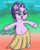 Size: 2400x3000 | Tagged: safe, artist:saburodaimando, starlight glimmer, pony, unicorn, g4, belly button, bipedal, clothes, cute, dancing, female, flower, flower in hair, glimmerbetes, grass skirt, high res, hula, hula dance, skirt, solo, starlight glimmer day