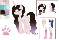 Size: 2004x1368 | Tagged: safe, artist:cindystarlight, oc, oc only, oc:nikki, alicorn, pony, alicorn oc, colored wings, female, mare, reference sheet, simple background, solo, transparent background