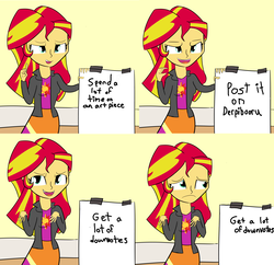 Size: 4152x4019 | Tagged: safe, artist:artiks, sunset shimmer, equestria girls, g4, absurd resolution, exploitable meme, gru's plan, meme, text