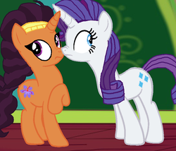 Size: 759x651 | Tagged: safe, artist:ktd1993, rarity, saffron masala, g4, boop, female, lesbian, noseboop, raffron, shipping