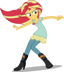Size: 1429x1600 | Tagged: safe, sunset shimmer, equestria girls, g4, my past is not today, female, happy, simple background, singing, solo, transparent background