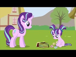 Size: 480x360 | Tagged: safe, artist:agrol, editor:agrol, starlight glimmer, you must remember, g4, female, filly, self ponidox