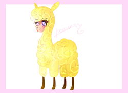 Size: 2600x1900 | Tagged: safe, artist:sweethearts11, paprika (tfh), alpaca, them's fightin' herds, community related, female, heart eyes, smiling, solo, tongue out, wingding eyes