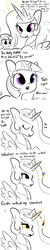 Size: 3000x15000 | Tagged: safe, artist:tjpones, princess celestia, twilight sparkle, alicorn, pony, unicorn, g4, absurd resolution, blood meridian, book, burned, burning, comic, dialogue, eyes closed, female, filly, filly twilight sparkle, fire, flower, frown, glowing eyes, glowing horn, god complex, horn, implied daybreaker, jewelry, judge holden, levitation, looking at something, magic, mare, mood whiplash, ominous, open mouth, partial color, quill, raised hoof, regalia, simple background, smiling, spread wings, telekinesis, that escalated quickly, this will end in fire, this will end in genocide, tyrant celestia, white background, wings, writing, younger