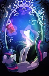 Size: 485x750 | Tagged: safe, artist:beardie, twilight sparkle, g4, book, crying, falling, mirror