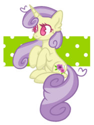 Size: 511x678 | Tagged: safe, artist:chococakebabe, oc, oc only, oc:meadow blossom, pony, unicorn, female, mare, simple background, sitting, solo, transparent background