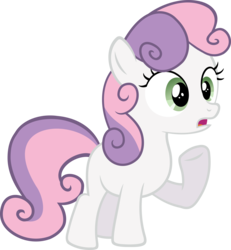 Size: 5813x6300 | Tagged: safe, artist:slb94, edit, editor:slayerbvc, vector edit, sweetie belle, earth pony, pony, g4, one bad apple, absurd resolution, earth pony sweetie belle, female, race swap, raised hoof, simple background, solo, transparent background, vector