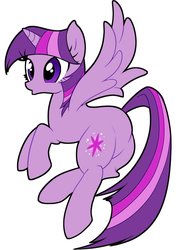 Size: 853x1200 | Tagged: safe, artist:potetecyu_to, twilight sparkle, alicorn, pony, g4, butt squish, female, mare, simple background, solo, twilight sparkle (alicorn), white background