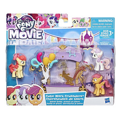 Size: 1000x1000 | Tagged: safe, apple bloom, discord, scootaloo, sweetie belle, g4, my little pony: the movie, balloon, balloon animal, balloon discord, blind bag, cutie mark crusaders, friendship is magic collection, toy, vendor stall