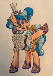 Size: 2341x3360 | Tagged: safe, artist:bozzerkazooers, sapphire shores, g4, female, high res, solo, traditional art