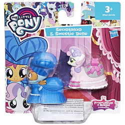 Size: 500x500 | Tagged: safe, scootaloo, sweetie belle, pegasus, pony, unicorn, g4, blind bag, clothes, dress, female, friendship is magic collection, hat, irl, photo, toy