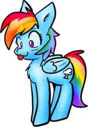 Size: 314x452 | Tagged: safe, artist:zutcha, rainbow dash, pegasus, pony, g4, :3, :p, chest fluff, cute, dashabetes, female, mare, silly, simple background, solo, tongue out, transparent background, wings
