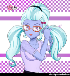 Size: 920x1000 | Tagged: safe, artist:clouddg, sugarcoat, equestria girls, g4, clothes, female, glasses, open mouth, solo