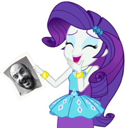 Size: 879x898 | Tagged: safe, artist:thebarsection, rarity, equestria girls, equestria girls specials, g4, my little pony equestria girls: better together, my little pony equestria girls: forgotten friendship, cesaro, cute, female, laughing, meme, picture, raribetes, rarity peplum dress, simple background, solo, transparent background, wwe