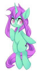 Size: 638x1199 | Tagged: safe, artist:91o42, oc, oc only, oc:possession, pony, unicorn, cute, female, mare, simple background, smiling, solo