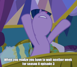 Size: 576x503 | Tagged: safe, edit, edited screencap, screencap, twilight sparkle, alicorn, pony, g4, school daze, animated, female, hype, in-universe pegasister, nose in the air, panic, reaction image, solo, twilight sparkle (alicorn), twilighting, volumetric mouth, waving