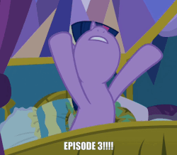 Size: 576x503 | Tagged: safe, edit, edited screencap, screencap, twilight sparkle, alicorn, pony, g4, school daze, animated, fangirl, female, hype, in-universe pegasister, nose in the air, panic, reaction image, solo, twilight sparkle (alicorn), twilighting, volumetric mouth, waving