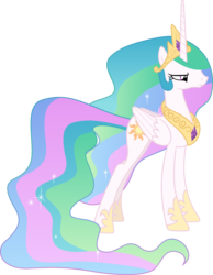 Size: 3000x3867 | Tagged: safe, artist:cloudy glow, princess celestia, alicorn, pony, a royal problem, g4, annoyed, female, high res, mare, simple background, solo, transparent background, vector