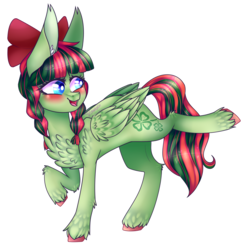 Size: 2090x2047 | Tagged: safe, artist:honeybbear, oc, oc only, pegasus, pony, bow, chest fluff, female, hair bow, high res, mare, simple background, solo, transparent background