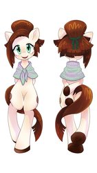 Size: 674x1199 | Tagged: safe, artist:bbtasu, oc, oc only, oc:nel drip, earth pony, semi-anthro, cute, female, looking at you, mare, simple background, solo, standing