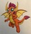 Size: 2753x3077 | Tagged: safe, artist:bozzerkazooers, smolder, dragon, g4, my little pony: friendship is magic, school daze, season 8, claws, dragon wings, dragoness, fangs, female, high res, open mouth, simple background, solo, spread wings, traditional art, white background, wings