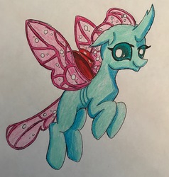 Size: 2666x2802 | Tagged: safe, artist:bozzerkazooers, ocellus, changedling, changeling, g4, school daze, season 8, female, high res, insect wings, solo, traditional art