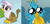 Size: 1512x720 | Tagged: safe, screencap, gallus, gilda, griffon, g4, school daze, the lost treasure of griffonstone, chickub, comparison, cropped, cute, discovery family logo, female, gallabetes, gildadorable, li'l gilda, puppy dog eyes, puppy-eyed gallus, sad face, solo, younger