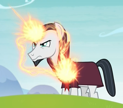 Size: 900x792 | Tagged: safe, screencap, chancellor neighsay, pony, unicorn, g4, school daze, cropped, glowing horn, horn, magic, male, stallion