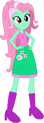 Size: 206x564 | Tagged: safe, artist:durpy, artist:selenaede, artist:user15432, minty, human, equestria girls, g3, g4, barely eqg related, base used, boots, clothes, cutie mark on clothes, equestria girls style, equestria girls-ified, g3 to equestria girls, g3 to g4, generation leap, high heel boots, shoes, simple background, skirt, solo, tank top, white background