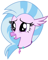 Size: 1501x1859 | Tagged: safe, artist:sonofaskywalker, silverstream, classical hippogriff, hippogriff, g4, school daze, bust, female, jewelry, necklace, simple background, smiling, solo, transparent background, vector