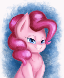 Size: 2053x2500 | Tagged: safe, artist:qbellas, pinkie pie, g4, bust, female, high res, simple background, solo