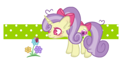 Size: 770x380 | Tagged: safe, artist:chococakebabe, oc, oc only, oc:meadow blossom, butterfly, pony, unicorn, female, flower, heart eyes, mare, simple background, solo, transparent background, wingding eyes