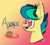 Size: 427x387 | Tagged: safe, artist:stormypones, oc, oc only, oc:apogee, pony, female, filly, freckles, gradient background, smiling, solo