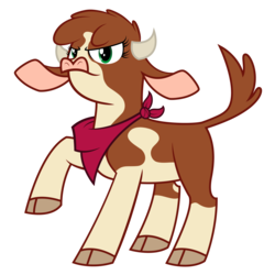 Size: 2347x2346 | Tagged: safe, artist:up-world, arizona (tfh), cow, them's fightin' herds, cloven hooves, community related, digital art, fanart, female, handkerchief, high res, horns, raised tail, simple background, solo, tail, transparent background, vector