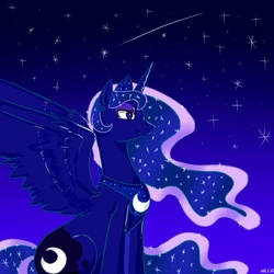 Size: 1024x1024 | Tagged: safe, artist:ohu1015, princess luna, alicorn, pony, g4, female, solo