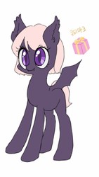 Size: 664x1180 | Tagged: safe, artist:shusu, oc, oc only, bat pony, pony, smiling, solo