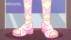 Size: 800x450 | Tagged: safe, screencap, fluttershy, equestria girls, g4, my little pony equestria girls: better together, so much more to me, animated, close-up, feet, flutterfeet, foot focus, gif, legs, open-toed shoes, pictures of legs, sandals, solo, stomping, tapping, toes