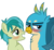 Size: 1474x1360 | Tagged: safe, artist:stellardusk, gallus, sandbar, earth pony, griffon, pony, g4, school daze, bedroom eyes, blushing, gay, interspecies, male, ship:gallbar, shipping, show accurate, simple background, stallion, transparent background, tsundere, vector