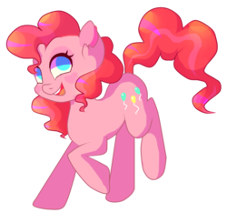Size: 1024x960 | Tagged: safe, artist:mad-scientist-kitten, pinkie pie, earth pony, pony, g4, cute, diapinkes, female, mare, no pupils, open mouth, simple background, smiling, solo, transparent background